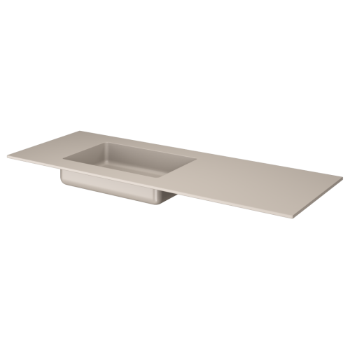 Раковина акриловая Armadi Art Quatro 793-140-D-L 141х52 накладная цвет бежевый без отверстий под смеситель