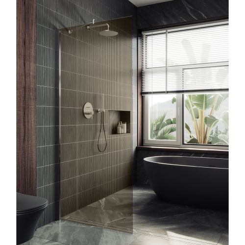 Душевая перегородка Maybah Glass MGD-1353-5ш 99х195 стекло тонированное профиль хром матовый