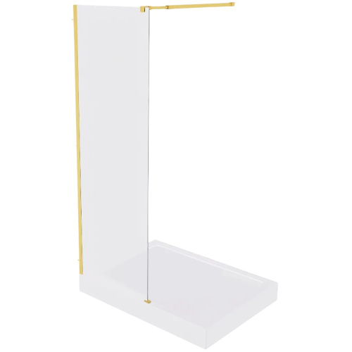 Душевая перегородка GOOD DOOR WALK IN ВИ00048 140х195 стекло прозрачное профиль золото матовое