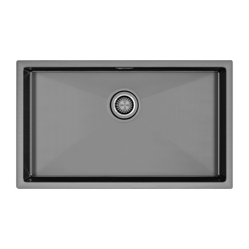 Мойка кухонная Paulmark ALLER 74 UNI PM807444-GM 74х44 воронёная сталь