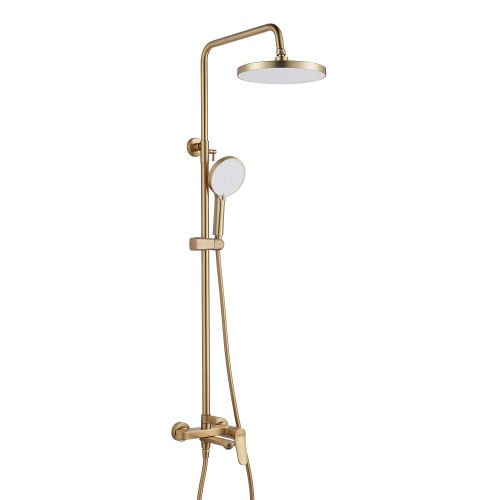 Душевая стойка Shevanik S4336G настенная цвет золотой сатин