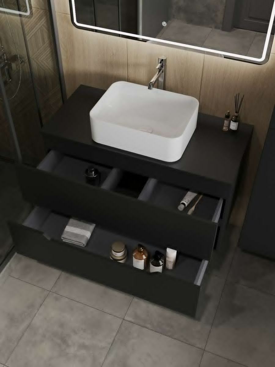 Тумба с раковиной Orange Line Li-100TubMDF+B02-460W 100х50 - фото 4