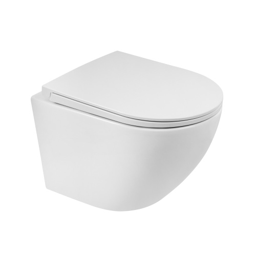 Унитаз подвесной BelBagno SFERA-R BB046CHR/BB902SC белый с сиденьем микролифт безободковый каскадный смыв