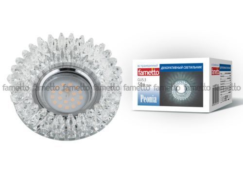 Светильник встраиваемый Fametto Peonia (Пеониа) DLS-P113 GU5.3 CHROME/CLEAR