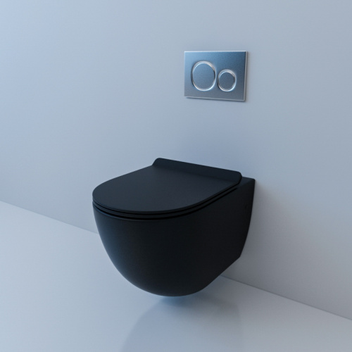Унитаз подвесной Esbano GARCIA ESUPGARCBM черный матовый с сиденьем микролифт безободковый каскадный смыв