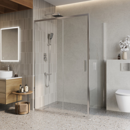 Душевой уголок BelBagno LUCE LUCE-AH-1-130/100-C-Cr 130х100 стекло прозрачное профиль хром глянцевый без поддона