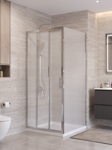 Душевой уголок BelBagno UNO-195 UNO-195-AF-31-90-P-Cr 90х90 стекло рифленое профиль хром без поддона