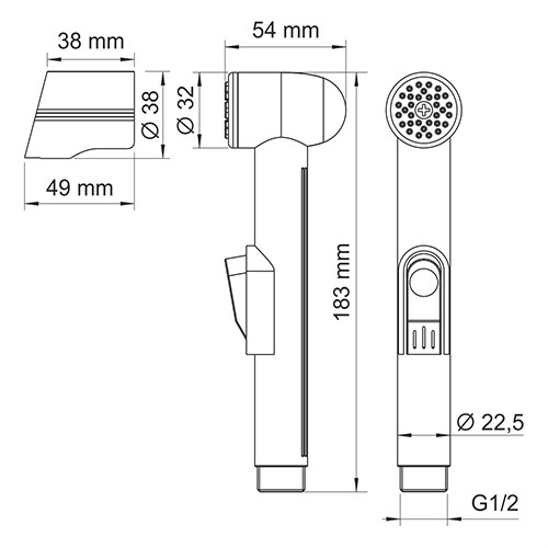 Гигиенический душ WasserKRAFT Elbe 7400 A081 черный - фото 4