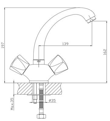 Смеситель Esko MS 26 на раковину хром - фото 3