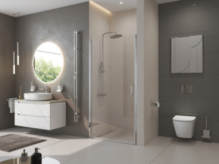 Душевая дверь BelBagno UNO UNO-B-1-85-C-Cr 85х190 стекло прозрачное профиль хром глянцевый