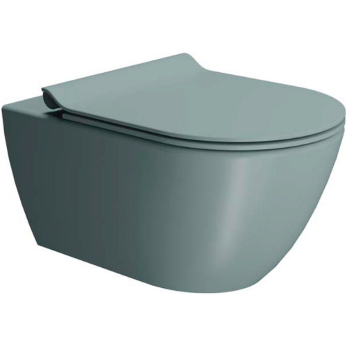 Чаша унитаза подвесная GSI Pura 881515_УЦ/1 цвет серый матовый без сиденья безободковая душевой смыв (неровность на левом боку)