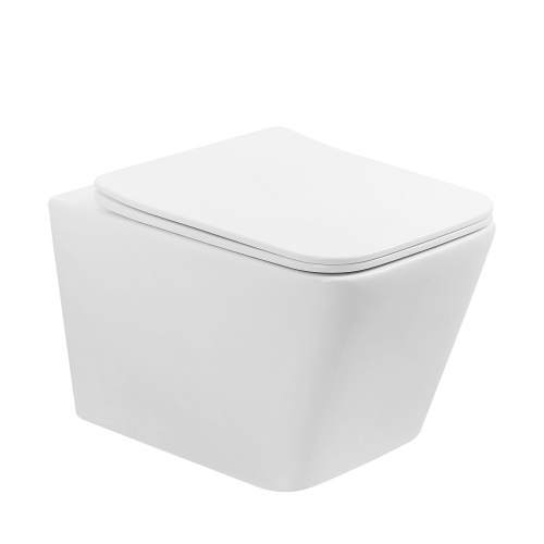 Унитаз подвесной Abber Rechteck AC1201T белый с сиденьем микролифт безободковый смыв торнадо