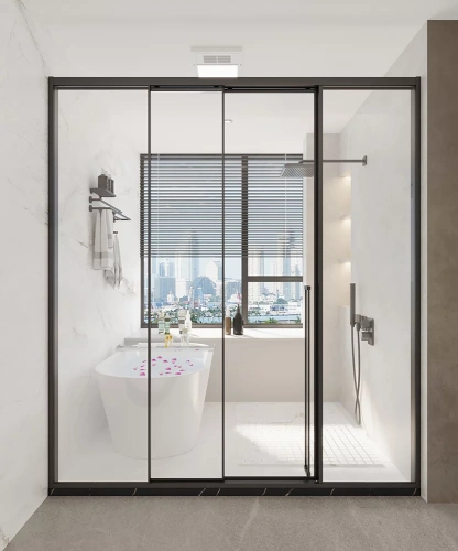 Душевая дверь Veconi PR4/L-190-01-B-C4 190х200 стекло прозрачное профиль черный
