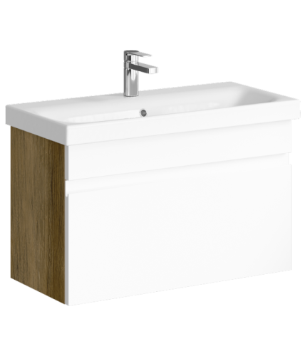 Тумба под раковину Aqwella Y SRT0108DB 77х36х46 подвесная цвет белый/коричневый