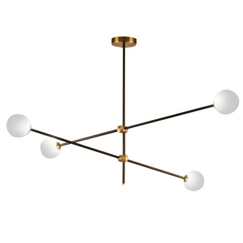 Люстра на штанге Delight Collection Bistro Globe (Бистро Глобе) 9389P/4 black/gold