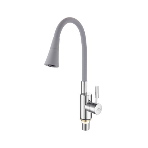 Смеситель для кухни Fashun A4053+B17 на мойку хром/серый