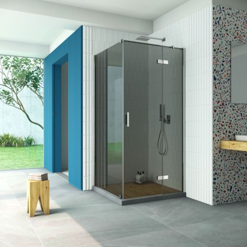 Душевой уголок Vegas-Glass AFP-Fis Retta AFP-Fis Retta 80 08 07 R 80х80 стекло тонированное профиль хром без поддона