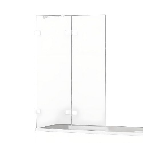 Душевая шторка на ванну New Trendy AVEXA White EXK-2980 140х150 стекло прозрачное профиль белый ориентация левая