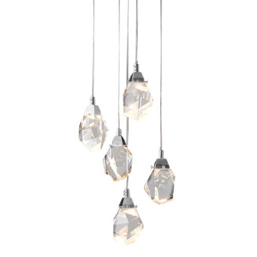 Светильник подвесной Delight Collection Crystal rock (Црыстал роцк) OM820083-5C (MD-020B-5 chrome)