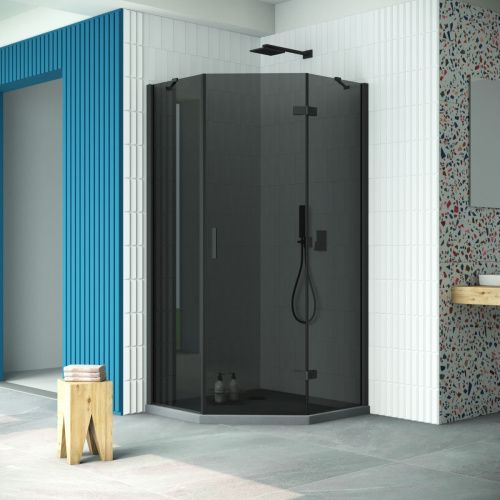 Душевой уголок Vegas-Glass AFA-Pen Retta AFA-Pen Retta 90 02М 07 R 90х90 стекло тонированное профиль черный без поддона