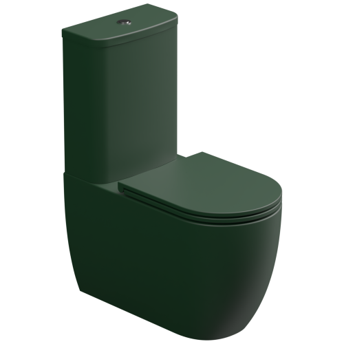 Чаша унитаза напольная GSG Ceramic Design Like LKMBLBI000/036P цвет белый/зеленый без бачка без сиденья безободковая смыв торнадо