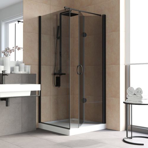 Душевой уголок Vegas-Glass GPS-Fis LUX GPS-Fis LUX 80*80 02М 07 R 80х80 стекло тонированное профиль черный без поддона