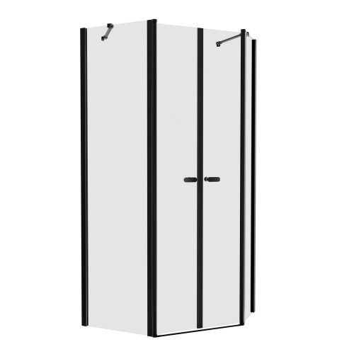 Душевой уголок New Trendy NEW SOLEO Black K-0618 100х80 стекло прозрачное профиль черный без поддона