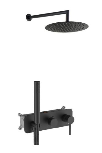 Душевая система AQG Stick 19STIER24505 встраиваемая цвет черный матовый