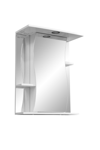 Зеркало-шкаф Stella Polar Волна SP-00000042 55х24х70 подвесной цвет белый Зеркало-шкаф Stella Polar Волна SP-00000042 55х24х70 подвесной цвет белый