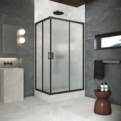 Душевой уголок Vegas-Glass ZA-F Protec ZA-F Protec 100*85 02М 10 100х85 стекло матовое профиль черный матовый без поддона