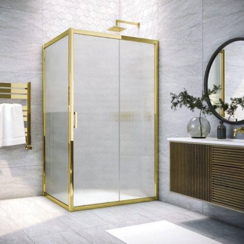 Душевой уголок Vegas-Glass ZP+ZPV TUR+NOVO ZP+ZPV TUR NOVO 175*80 09 Moru 175х80 стекло рифленое профиль золото глянцевое