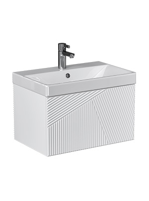 Тумба под раковину Velvex EDGE tp.EDG.9696.60.1Y белый глянец 60х39х34 подвесная цвет белый