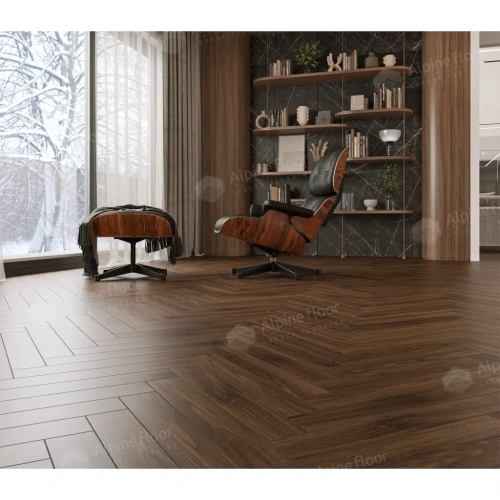 Ламинат Alpine Floor Herringbone 12 LF105-12 Орех Трентино толщина 1.2 см 34 класс 600х100