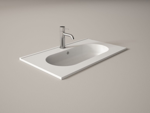 Раковина керамическая Visobath Ada 83805 80х48 встраиваемая цвет белый глянцевый 1 отверстие под смеситель