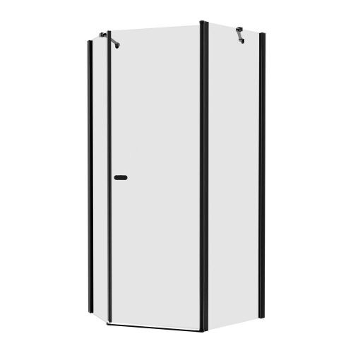 Душевой уголок New Trendy NEW SOLEO Black K-0615 100х80 стекло прозрачное профиль черный без поддона