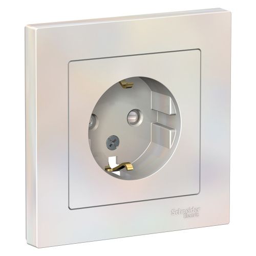 Розетка с/з со шторками, 16А Systeme Electric AtlasDesign (АтласДесигн) ATN000444
