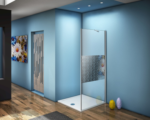 Душевая перегородка Good Door FANTASY ФА00017 90х185 стекло с рисунком профиль хром глянцевый