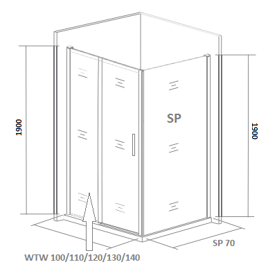 Боковая стенка GOOD DOOR SPIRIT СП00014 70х190 стекло прозрачное профиль хром - фото 4 Боковая стенка GOOD DOOR SPIRIT СП00014 70х190 стекло прозрачное профиль хром - фото 4