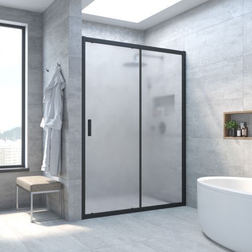 Душевая дверь Vegas-Glass ZP TUR+NOVO ZP NOVO h2000 165 02М 10 165х200 стекло матовое профиль черный