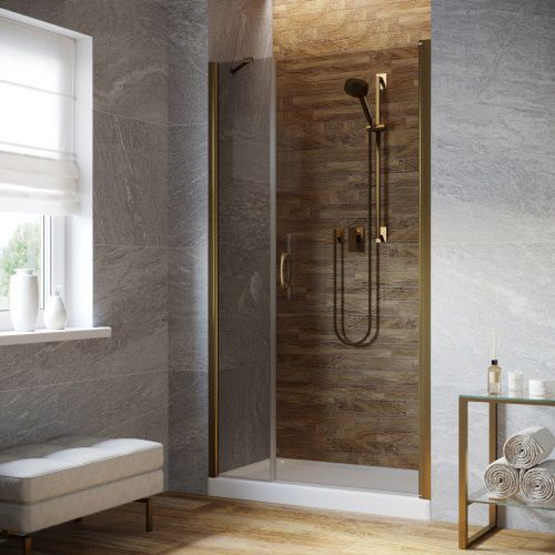 Душевая дверь Vegas-Glass EP-F-2 LUX EP-F-2 LUX 100 05 07 R 100х200 стекло тонированное профиль бронза