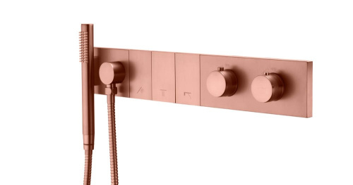 Смеситель для душа Boheme Zodiac Termo 133-SYS-CB встраиваемый медь брашированная с термостатом