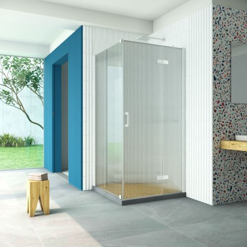 Душевой уголок Vegas-Glass AFP-Fis Retta AFP-Fis Retta 80 01 Moru R 80х80 стекло рифленое профиль белый без поддона