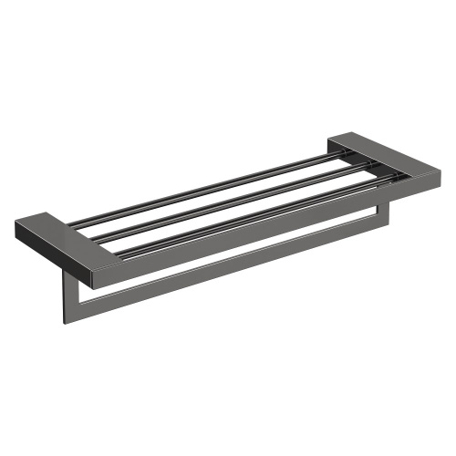 Полка с полотенцедержателем Boheme Qubic 10737-SGM