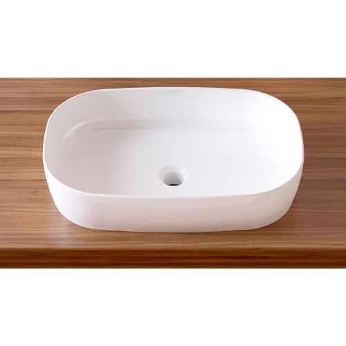Раковина из сантехнического фарфора Lavinia Boho Bathroom Sink Slim 33311003 54х36 накладная цвет белый глянцевый без отверстий под смеситель