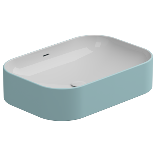 Раковина GSG Ceramic Design Easy 60см EALAVTP60BI000/037 накладная цвет белый/голубой
