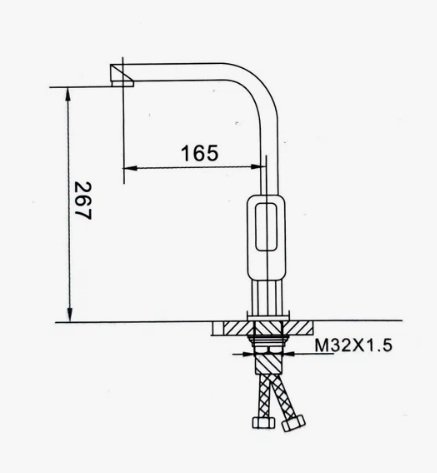 Смеситель для кухни D-Lin D155366-A на мойку черный - фото 2