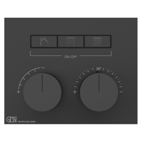 Смеситель для душа Gessi Hi-Fi 63006#299 встраиваемый в стену черный с термостатом (внешняя часть)