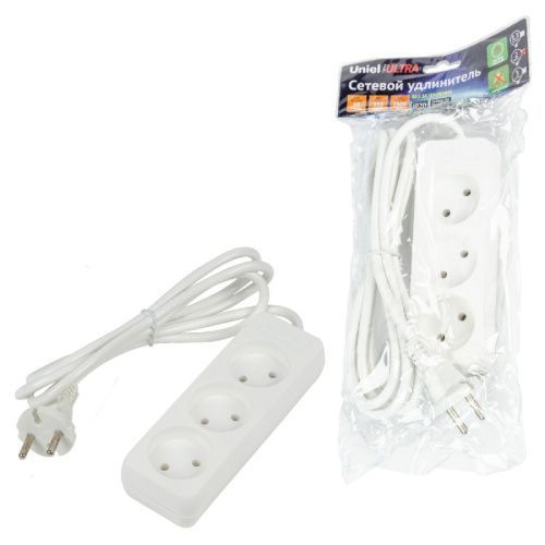 Удлинитель бытовой Uniel ULTRA (УЛТРА) S-CU3-2 WHITE