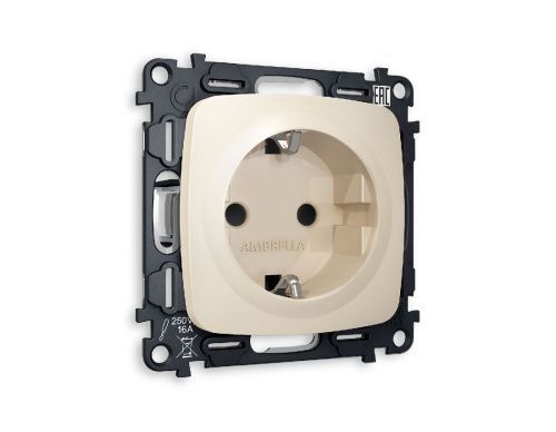 Комплект механизма розетки с/з со шторками Ambrella Volt Omega (Омега) MO327010