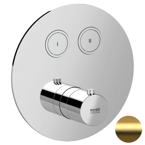 Смеситель для душа Remer X Style X99D2KBBG встраиваемый в стену золото с термостатом
